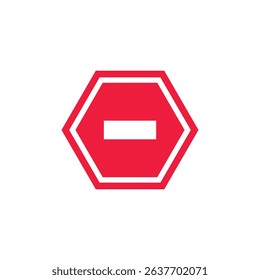 vector stop sign icon. No sign, red warning isolated