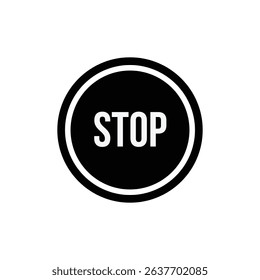 vector stop sign icon. No sign, red warning isolated