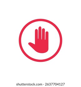 vector stop sign icon. No sign, red warning isolated