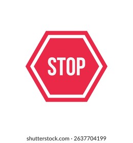 vector stop sign icon. No sign, red warning isolated