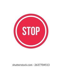 vector stop sign icon. No sign, red warning isolated