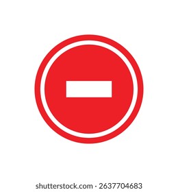 vector stop sign icon. No sign, red warning isolated