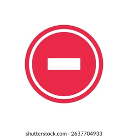 vector stop sign icon. No sign, red warning isolated