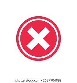 vector stop sign icon. No sign, red warning isolated