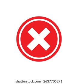vector stop sign icon. No sign, red warning isolated