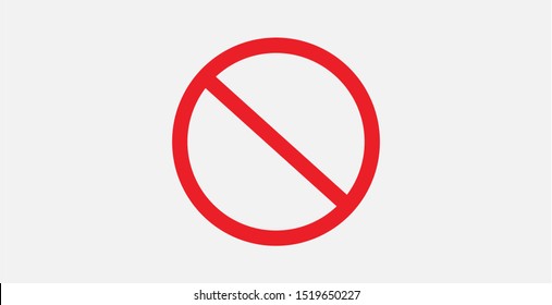 Vector Stop Sign Icon. Red No Entry Sign. No Sign, Red Warning Isolated. Prohibition Icon. Circle With A Slash. Ban Symbol. Cancel, Delete, Embargo, Exit, Interdict. Negative, No Icon. Forbidden Sign.