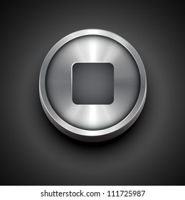 vector stop sign metallic icon