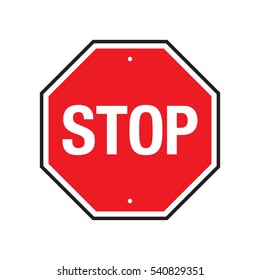 A vector stop sign on a plain white background.