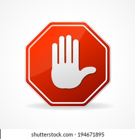 Vector Stop Sign Red isolated on white background