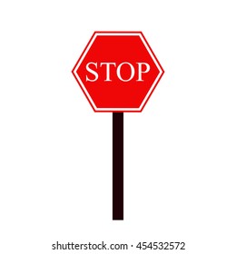 Vector Stop Sign Red isolated on white background