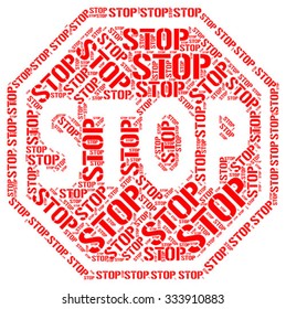 Vector of Stop signage concept in word cloud