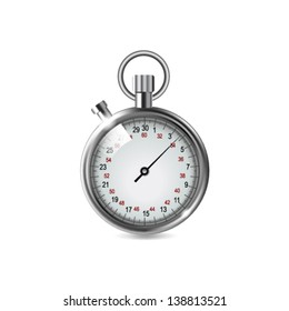 Vector stop watch, realistic illustration.