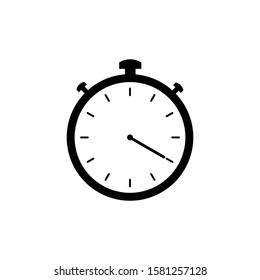 vector stopwatch black icon on a white background