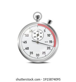 Vector Stopwatch. Classic stopwatch Vector EPS 10. Glass reflections, ground shadow and refection. - Shutterstock ID 1915874095