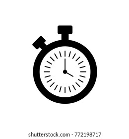 Vector Stopwatch. Classic stopwatch Vector EPS 10. Glass reflections, ground shadow and refection.