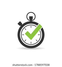 Vector Stopwatch Icon With Check Mark