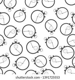 Vector stopwatch icon seamless pattern on a white background. Layers grouped for easy editing illustration. For your design.