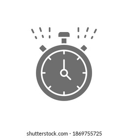 Vector stopwatch, timer, clock, watch grey icon.