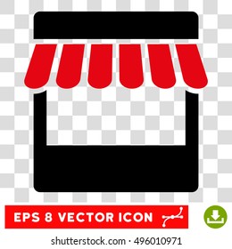 Vector Store EPS vector pictogram. Illustration style is flat iconic bicolor intensive red and black symbol on a transparent background.