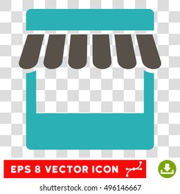 Vector Store EPS vector pictograph. Illustration style is flat iconic bicolor grey and cyan symbol on a transparent background.