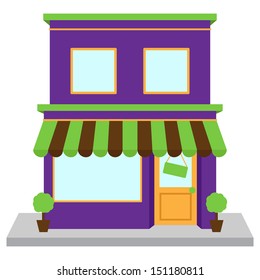 Vector Store Front Or Shop With Window And Sign