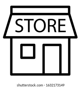 vector of store icon, outline, pixel perfect, good for web, apps