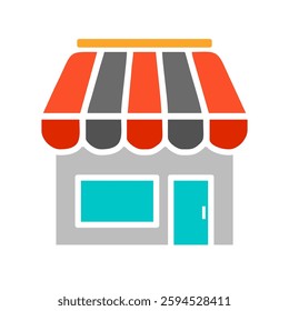 Vector store icon with transparent background