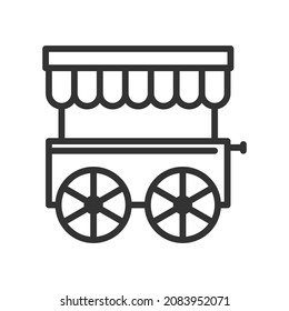 Vector store outline icon, store or shop related 64x64 Pixel, editable stroke white background