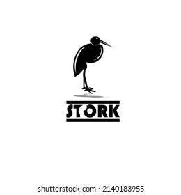 Vector stork for logos, icons and t-shirts