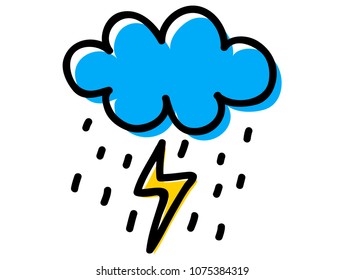 Vector of storm icon. Doodle. Simple illustration. Vector illustration. EPS 10.