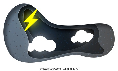 Tormenta de vectores en estilo de arte de papel