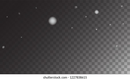 Vector Storm Trail Winter Snowfall Transparent Background. Realistic Snow Confetti Falling Down, Isolated Snowflake Scatter. Textured Realistic Snow Confetti, Christmas, New Year Decoration Element