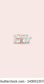 Vector story template of chemistry and flasks fo social media promotion backgrounds