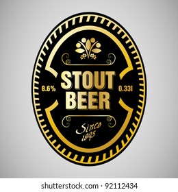 vector stout beer label with a border ornament