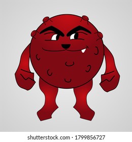 vector of a strange character that looks like a red virus. can be used as icons and wallpapers.