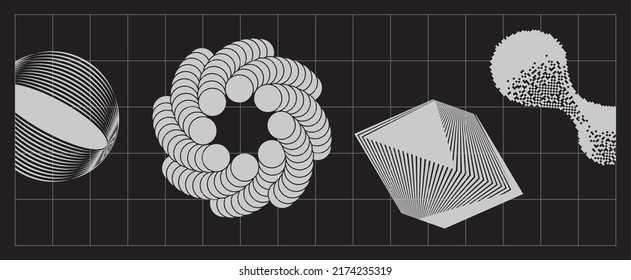 Vector Strange Extraordinary Graphic Assets composition for bold modern Posters T-shirts designed in Y2k, Brutalist, Futuristic, Anti-design, Maximalism, Digital Collage, Dadaism, Retro Futurist.