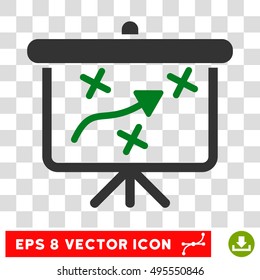 Vector Strategy Way Board EPS vector pictogram. Illustration style is flat iconic bicolor green and gray symbol on a transparent background.