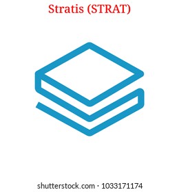Vector Stratis (STRAT) digital cryptocurrency logo. Stratis (STRAT) icon. Vector illustration isolated on white background.