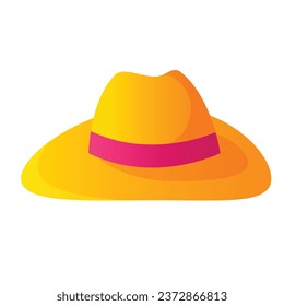 Sombrero de paja vectorial. sombrero de paja aislado en blanco. bonnet de verano. listración vectorial en estilo plano.