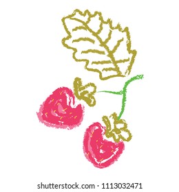 vector strawberries isolated pastel