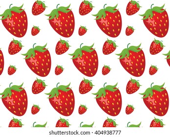 Vector Strawberries pattern background. Sweet fresh berry summer background 
