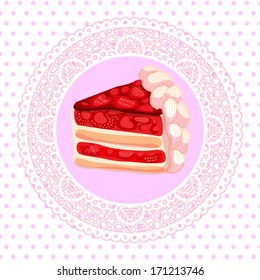 Vector strawberry cake