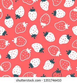 Vector Strawberry Cartoon Seamless Pattern