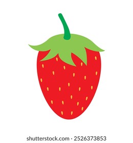 Vector strawberry. Cute strawberry. Flat illustration of strawberry. Strawberry icon.
