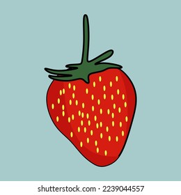 Vector Strawberry Design Illustration flat
