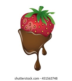 Vector of strawberry dipped in chocolate