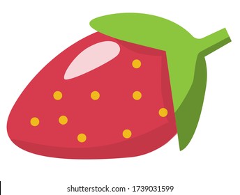 Fresa vectorial con hojas verdes