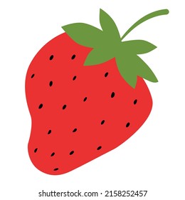 Vector strawberry. Hand drawn illustration. Isolated object on white background.