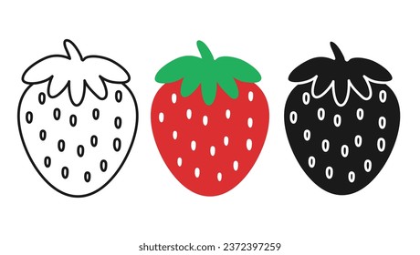 Vector strawberry hand drawn outline doodle icon