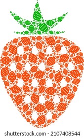 Vector strawberry icon collage. Strawberry collage is organized from repeating self strawberry icons. Recursion collage from strawberry icon.